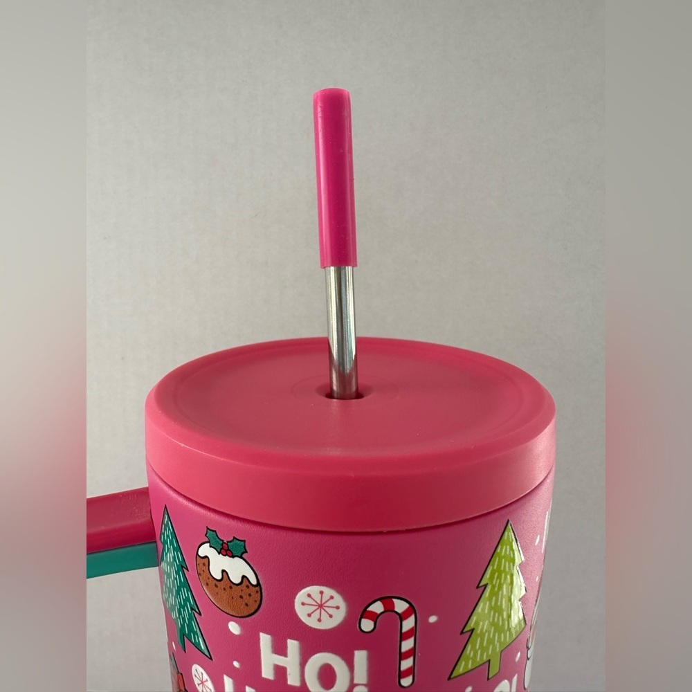 Meoky 40oz Festive Pink Holiday Tumbler with Straw - Picture 15 of 17